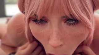 Доминирование: послушная красотка-эльф в кандалах сделала первый в жизни глубокий минет